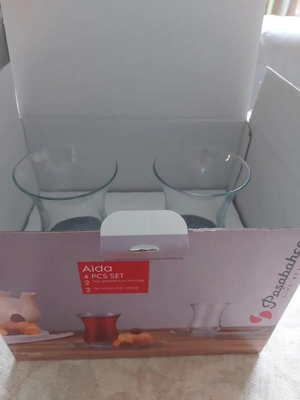 Service à thé turc GLASSTAR 160 ml (5,5 oz) — Tasses Armudu avec soucoupes, pour 2 personnes