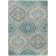Machine Washable Indoor/Outdoor Xhevrie Teal Rug