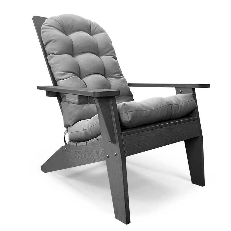 Kalamazoo Folding Adirondack Chair with Chair Cushion, Gray