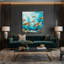 «Hawaiian Natation Turtles», art mural sur toile verte-34466069