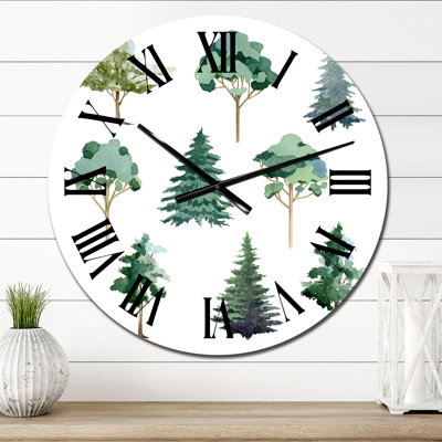 Eucalyptus Pine Fir Linden Olive Tree Collection - Traditional Wall Clock