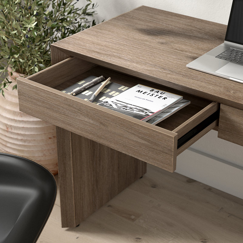 Harlan 48'' Wide Rectangular Desk, Antiqued Grey Oak