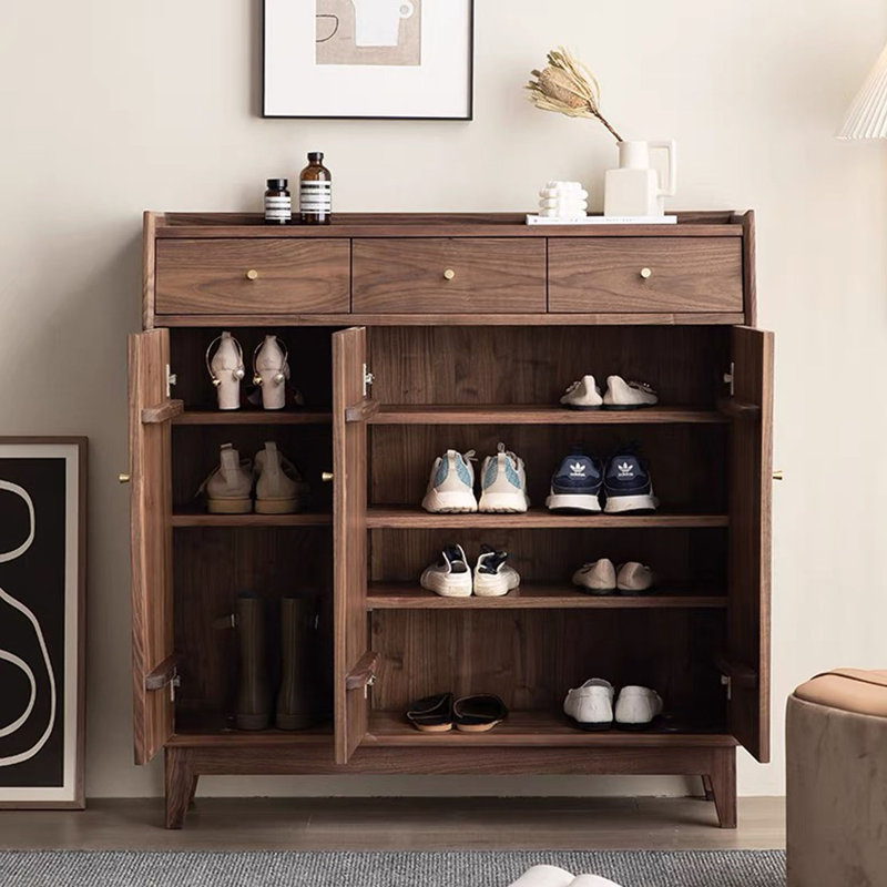 19 Pair Solid Wood Shoe Storage Cabinet