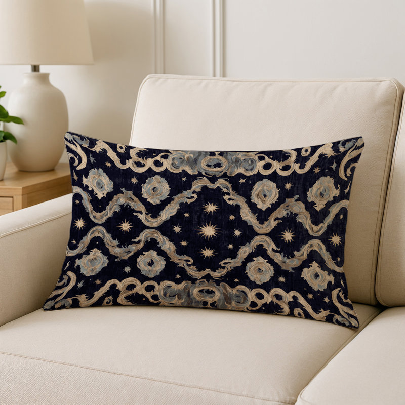 Coussin décoratif intérieur et extérieur Modern, Gris géométrique 6, Rectangle H 14 po x l 20 po