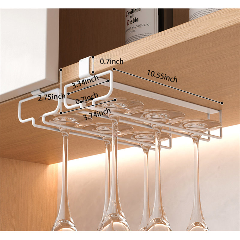 Diedra Wall Mounted Wine Glass Rack White