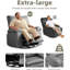 Oversized Recliner Chair, 360° Manual Rocker Swivel Recliner, Side Pockets And Cup Holders-1258003876