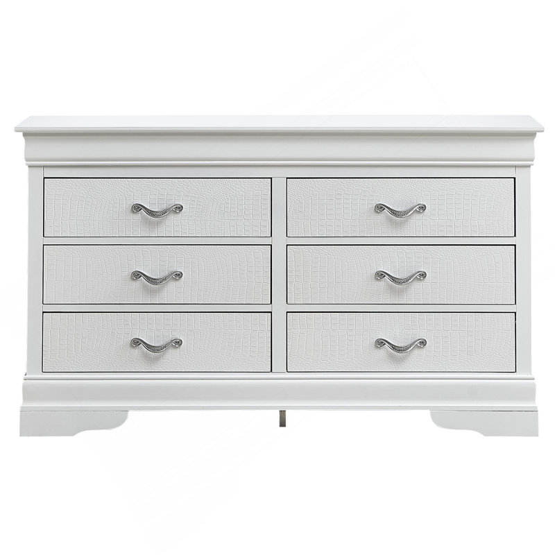 Lorana G6590-D Dresser , Silver Champagne, White