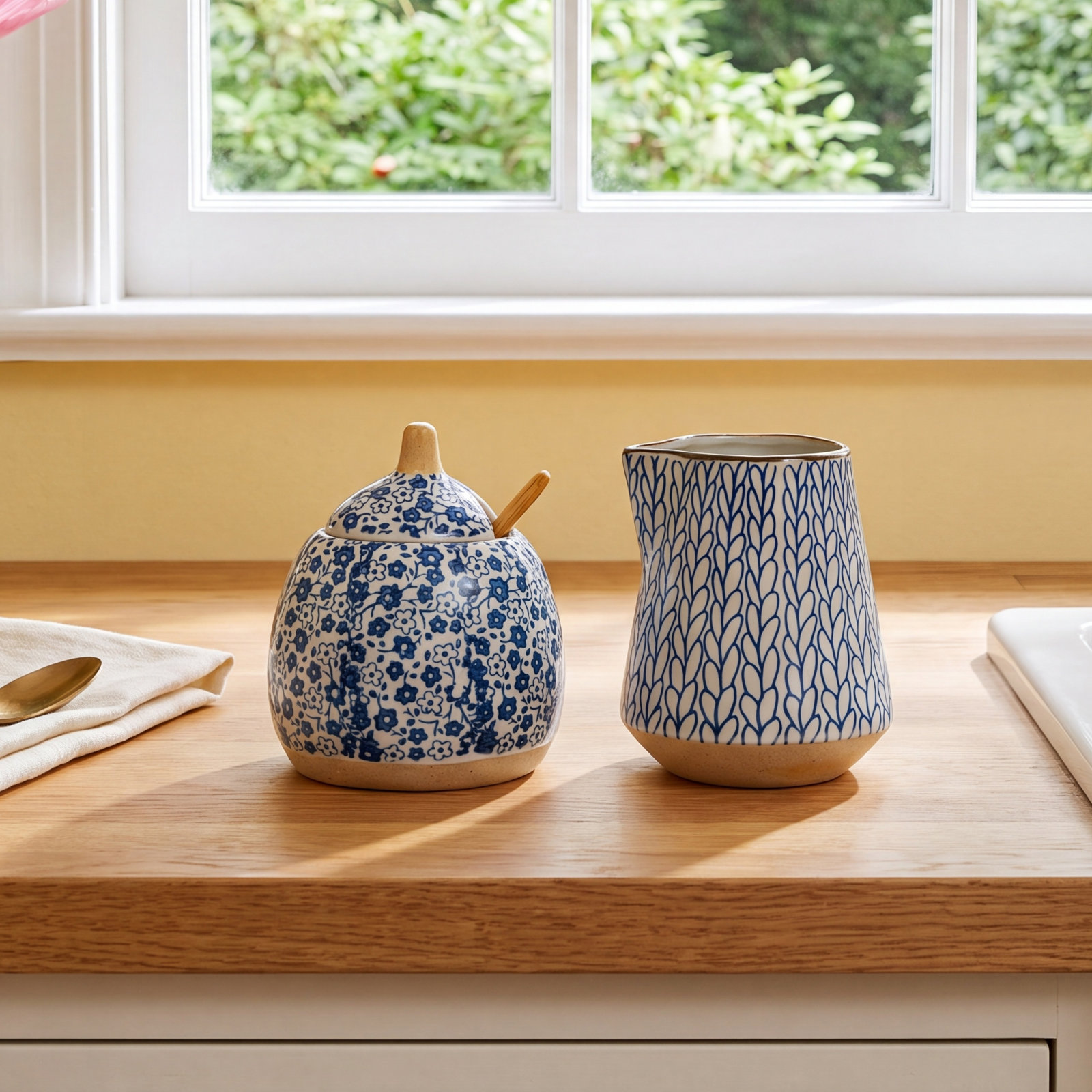 Nuvo Stoneware Sugar and Creamer Set
