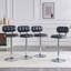Ensemble de 2 tabourets de bar à hauteur ajustable, revêtement en cuir de polyuréthane noir avec base et repose-pieds chromés, tabourets modernes et confortables pour îlot de cuisine, bar personnel, salle de jeux et espace de pause-bureau-130094427