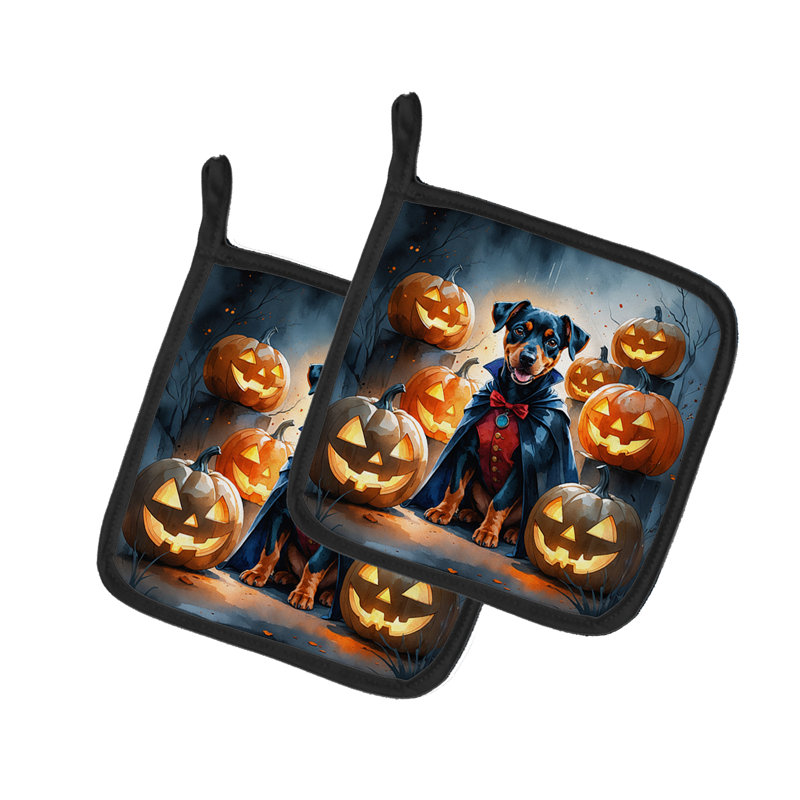 Paire de porte-pots Doberman Pinscher Puppy Halloween