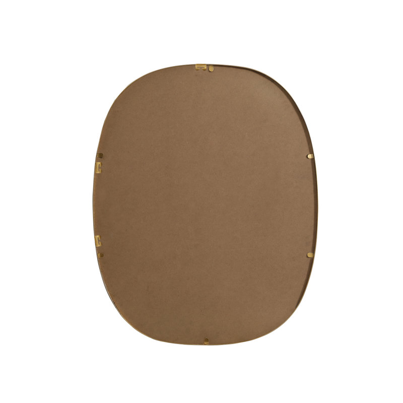 Sabine Metal Curved Oval Wall Mirror, Brass, 30" x 24"