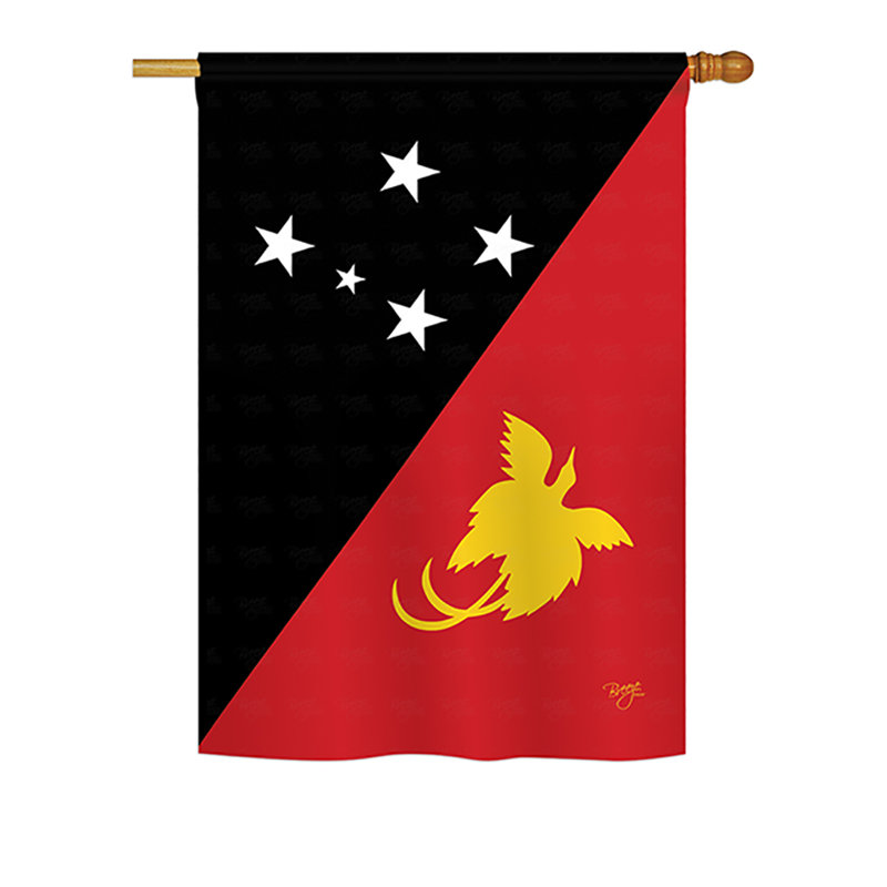 Drapeau maison en polyester 2 côtés papouasie-nouvelle-guinée, H 18,5 po x l 13 po