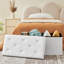 Repose-pieds de rangement capitonné en similicuir de 30 po Markeitha-848903078
