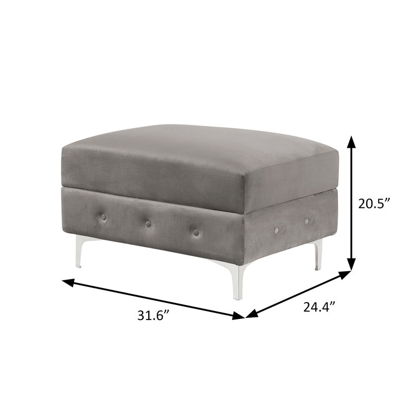31.6" W Transitional Ottoman, Gray