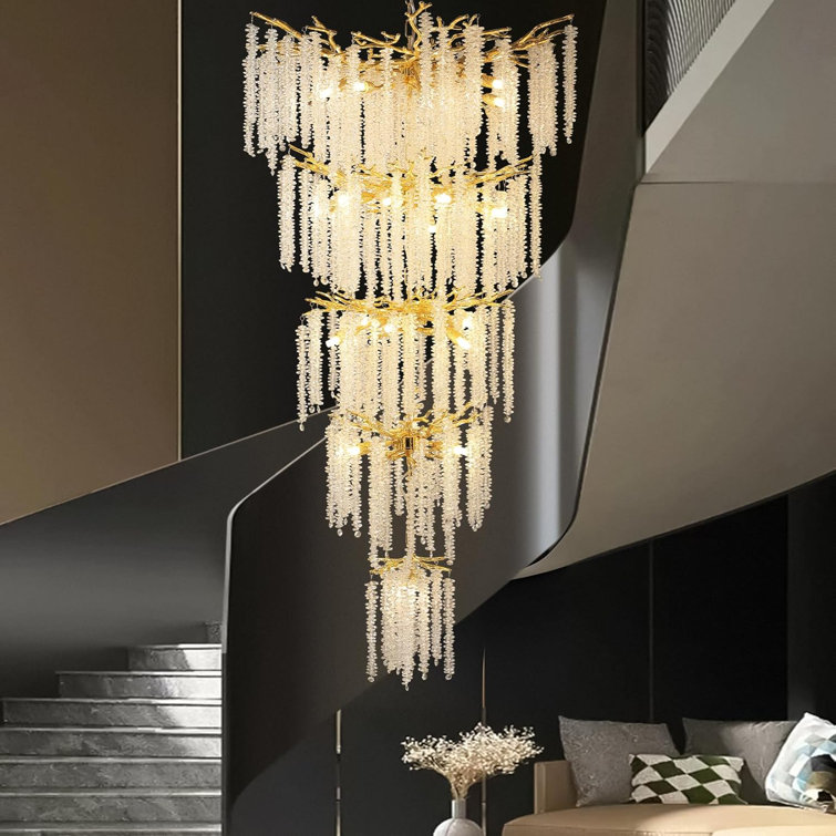 Crystal Chandelier For High Ceilings Tree Branch Chandelier, Large Chandeliers For Foyer Entryway Staircase Living Room