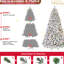 Arbre de Noël en pin floqué de 6 pi avec 350 lumières Ul colorées, 36 véritables, 888 pointes enneigées, branches articulées pour une installation simple, support en métal robuste avec branches, conception sans effort,