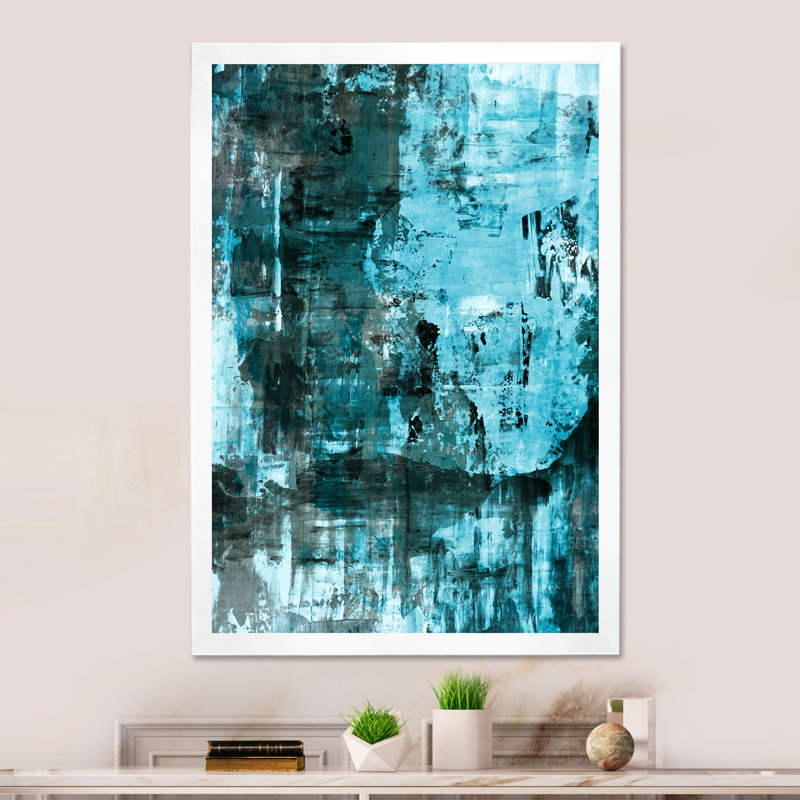 Art abstrait bleu, art abstrait bleu, Cadre photo blanc