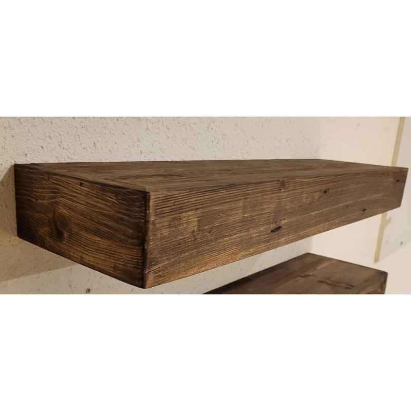 Arzhin Pippi Modern Floating Shelves 3 Inches Thick, Brown, 3" H x 24" W x 6" D
