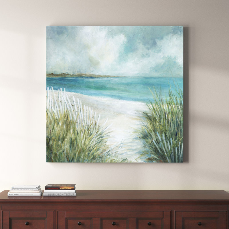 Coastal Fences - Peinture sur toile, H 40 po x l 40 po x P 1,5 po