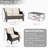 4 Pieces All-Weather Wicker Patio Conversation Set With Cushions, Loveseat, 2 Chairs & Metal Coffee Table-2001516718-2001516713