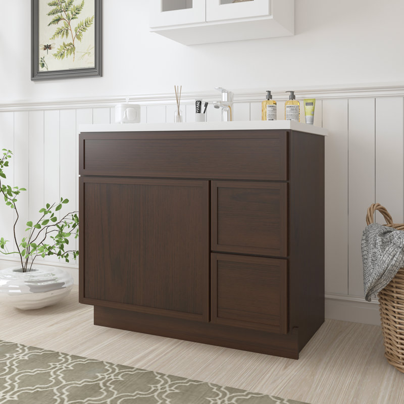 36'' Single Bathroom Vanity Base Only, Brown