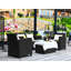 Henryk Plastic 4 - Person Deep Seating Group with Cushions-1893311383