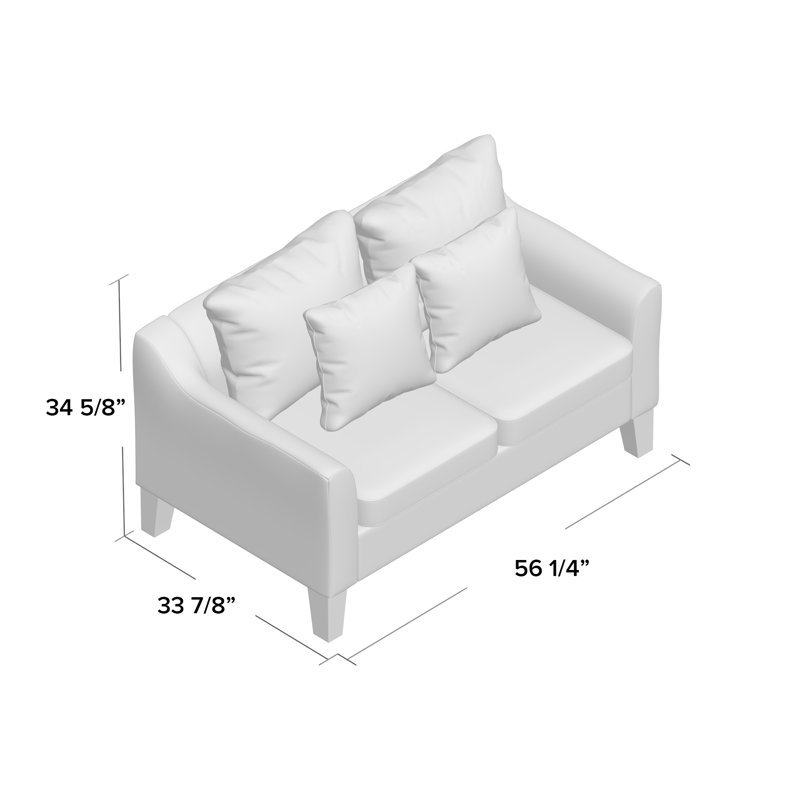 Michael Upholstered 56.3'' Loveseat, Dark Gray