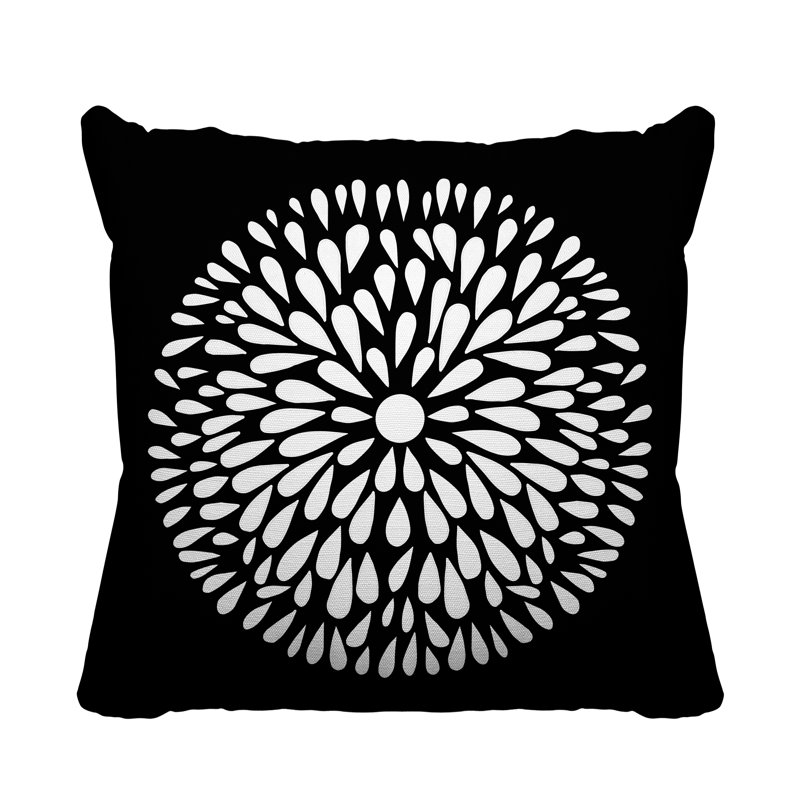 Coussin Pheobe, 15 po x 15 po, Noir, Carré