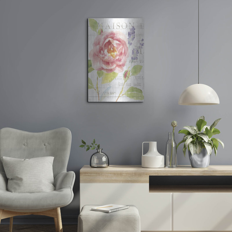 «Maison Des Fleurs 3 C» par Danhui Nai, art mural en métal, H 24 po x l 16 po