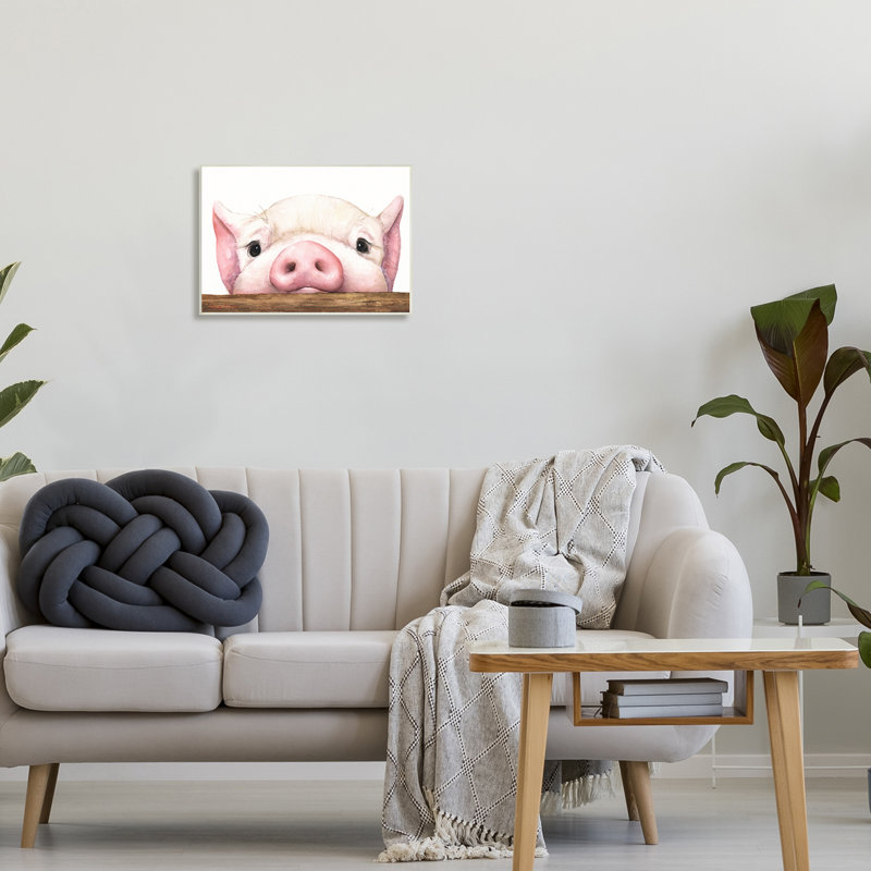 Doux cochon rose au repos, museau de ferme, reproduction d'art sur plaque par George Dyachenko, H 13 po x l 19 po x P 0,5 po