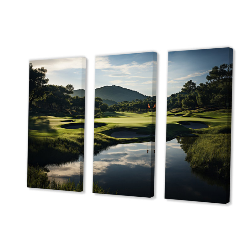 Golf Precision, impression sur toile 3 pièces, H 32 po x l 48 po x P 1 po