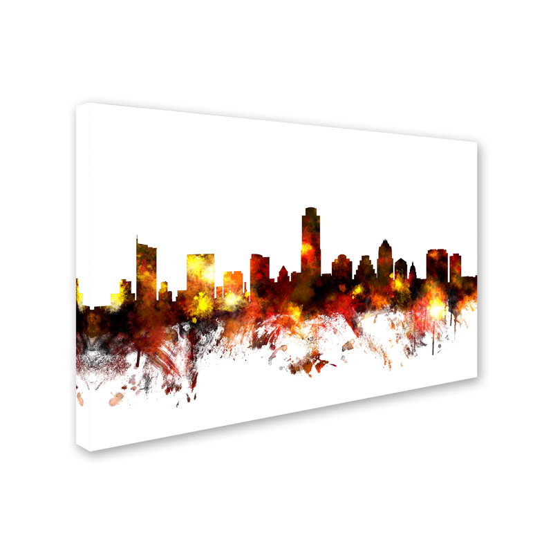« austin texas horizon iii », reproduction d’impression sur toile tendue, H 22 po x l 32 po x P 2 po