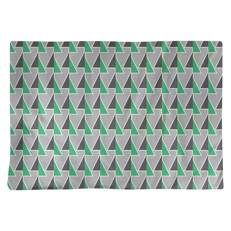 Napperon en coton 18 po à flèches changeées, Vert / Gris / Noir, polyester