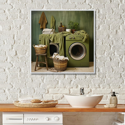 «Green Vintage Laundry Room I», reproduction sur toile