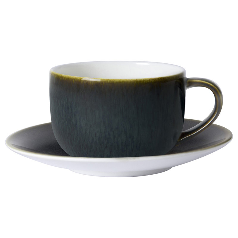 Art Glaze Handmade Bone China Saucer, Clouded Smoke
