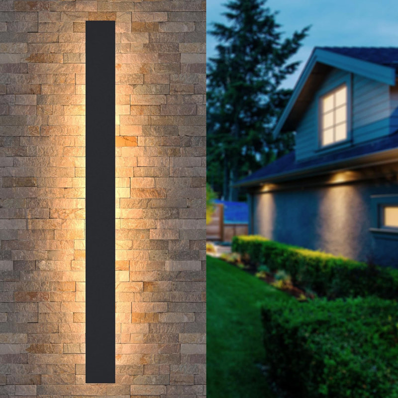 Matte Black 150cm H Outdoor Sconce