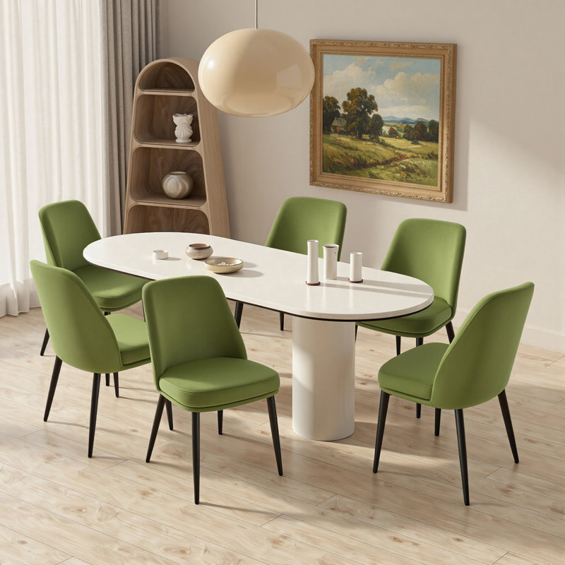 49Cm H Modern Velvet Upholstered Dining Chair for Kitchen/Dining Room, Green