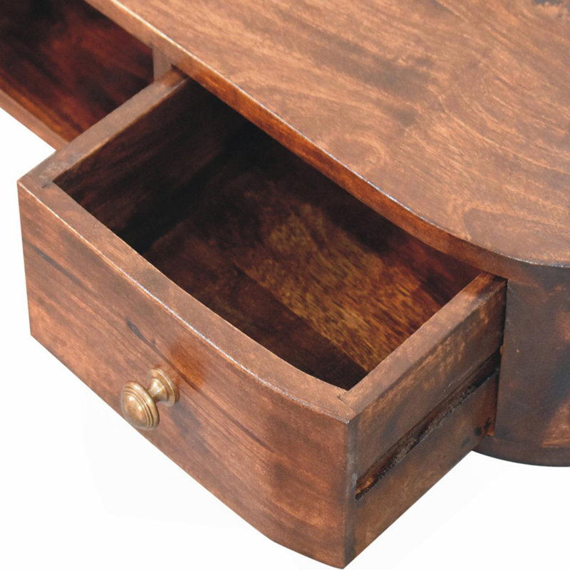 Solid Wood 2-Drawer Floating Console