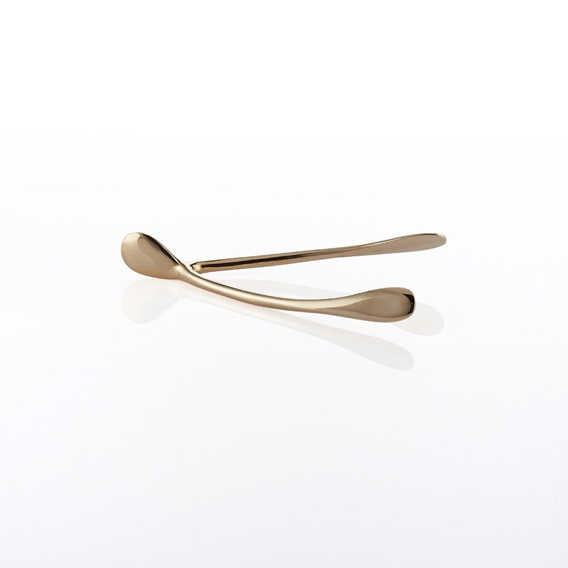 Sculpture wishbone, H 2,5 po x l 6,25 po x P 12,75 po, Doré