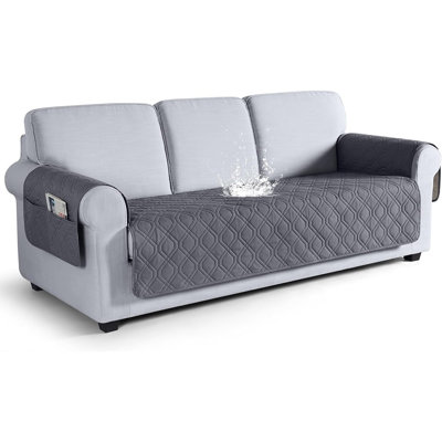 Dark Gray Waterproof Sofa Cover – Washable, Non-Slip Furniture Protector For Pets
