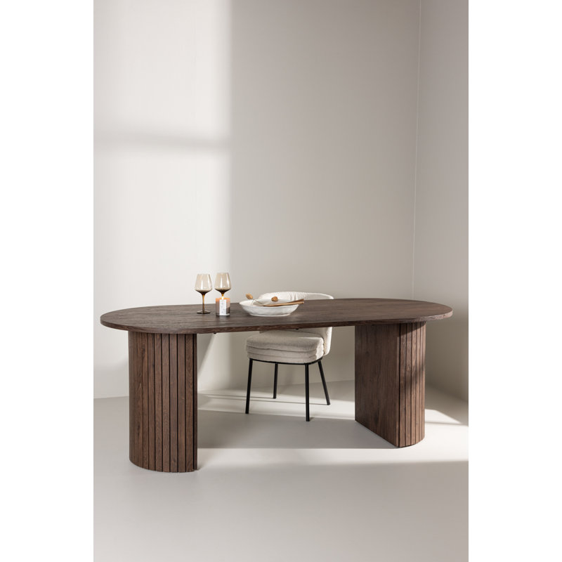 Damarien Oval Metal Base Dining Table