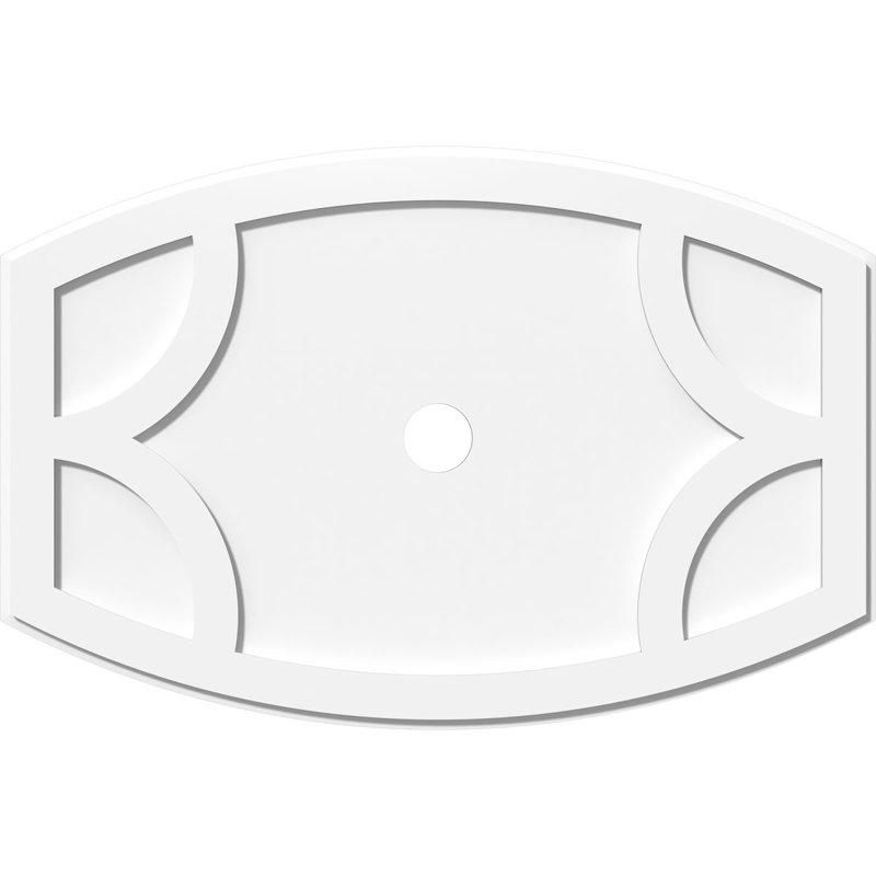 Médaillon de plafond contemporain en PVC de qualité architecturale Kailey, H 25,375 po x l 38 po x P 1 po