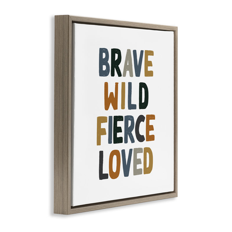 Brave sauvage féroce inspirant, Cadre flottant orme Montalcino, H 25 po x l 25 po