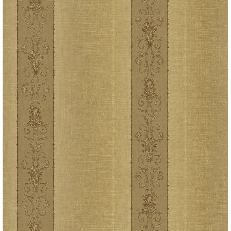 Papier peint rayé non collé Seabrook Designs, Caramel