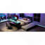 Lit de jour simple avec lit gigogne, bureau, lumière DEL et USB, noir, bleu-286808875-286808878
