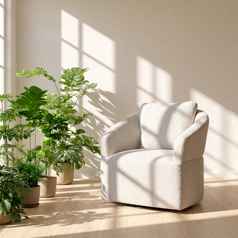 Fauteuil d'appoint moderne pivotant en tonneau pivotant à 360 degrés de l 54,33 po x P 37,79 po x H 33,07 po Modern