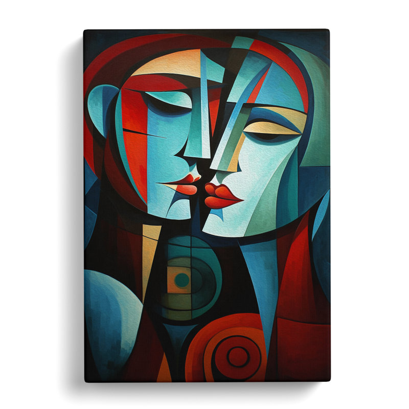 Lovers Cubism No.2 - No Frame Print, 76cm H x 50cm W x 3cm D