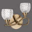 Trang 2-Light Dimmable Cut Glass Antique Brass Flush Mounted Sconce Wall Light