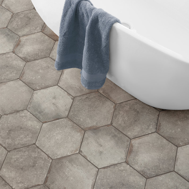 D'Anticatto 11" x 13" Porcelain Stone Look Wall & Floor Tile, Grigio