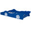 Lit plateforme simple avec roues de voiture de course bleues élégantes - ajoute du charme à la fonction de soutien ferme de la chambre à coucher améliore la qualité du sommeil-1249089456